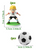 Soccer player figurine and soccer ball cake decoration set for football-themed birthday cakes