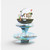 Three-tier fishing party cupcake stand with Gone Fishing theme, boats, fish and fishing rod artwork