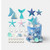 Mermaid cake decoration set with mermaid tails, seashells, starfish, pearls and ocean-themed cake decorations