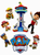 Paw Patrol cake decoration set featuring Chase, Marshall, Skye, Rubble, Ryder, Lookout Tower and Happy Birthday plaque displayed on a birthday cake