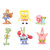 SpongeBob character figurine set including SpongeBob, Patrick, Squidward, Mr Krabs, Gary the Snail and Sandy Cheeks cake decorations