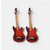 Mini red guitar cake decoration topper measuring 6.5cm, ideal for music themed birthday cakes and celebration cakes