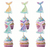 Pack of 12 pastel mermaid tail cupcake toppers in assorted colours for mermaid themed birthday parties and ocean celebrations