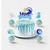 Surfing cake topper set with Happy Birthday surf topper and 12 glitter surfer cake picks in assorted wave designs