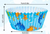 Blue ocean-themed cupcake cases featuring whales, fish, crabs, starfish and sea creatures, approximately 20 pack.
