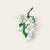 Edible white blossom filler spray with green leaves for decorating wedding cakes and floral celebration cakes