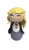 Handmade Hermione Granger gumpaste cake topper with long hair, Hogwarts-style robes and red and gold tie.