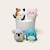 Handmade Squishmallow edible cake decorations in assorted cute animal, fantasy and colourful gumpaste character designs.