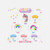 Unicorn Rainbow Cake Topper Set 28 piece with unicorn, rainbows, flowers and colourful balloon cake picks