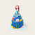 Two tier Mermaid Birthday Cake with handmade red-haired mermaid, blue buttercream, coral, shells, fish and underwater decorations