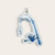 Acrylic fishing rod cake charm with blue fishing rod, reel and hanging fish, approximately 5.6cm x 4.1cm