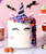 PME Cake-a-Face Halloween Witch Unicorn Edible Cake Decorations 7-piece set featuring a black and purple witch hat horn, unicorn ears, eyelashes and pink cheeks.