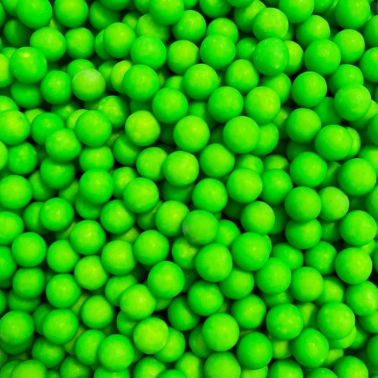Bright green sugar ball sprinkles for decorating cakes, cupcakes, cookies and themed desserts.