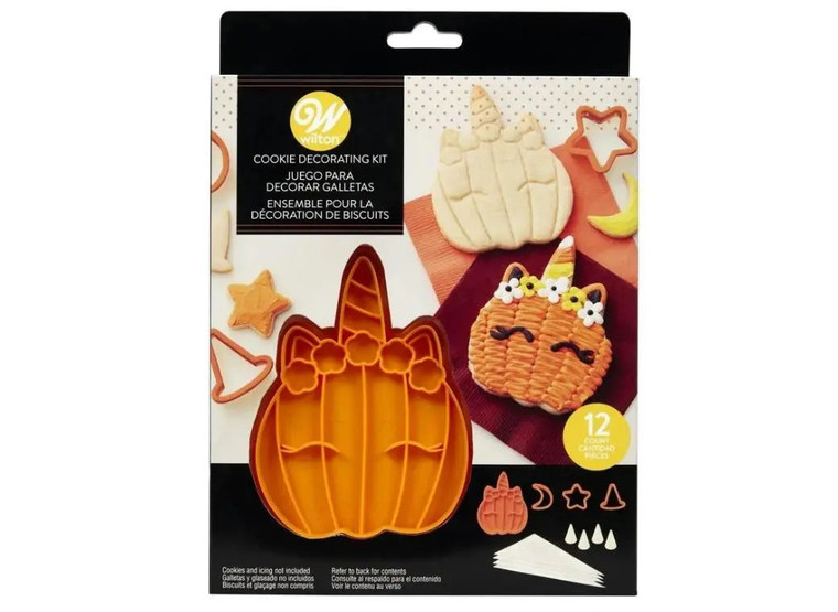 Wilton Pumpkin Cookie Decorating Kit 12 piece Halloween cookie cutter and decorating set