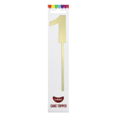Number 1 Mirror Gold Cake Topper