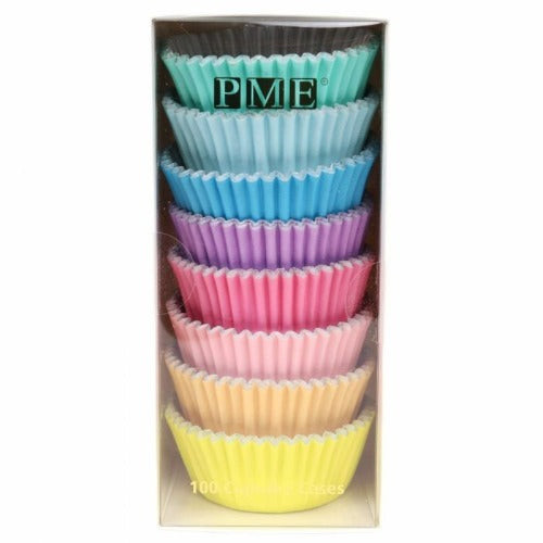 PME pastel foil cupcake cases 100 pack in assorted soft colours for baking