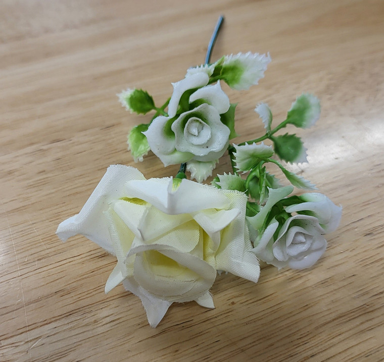 White artificial rose food safe cake flower