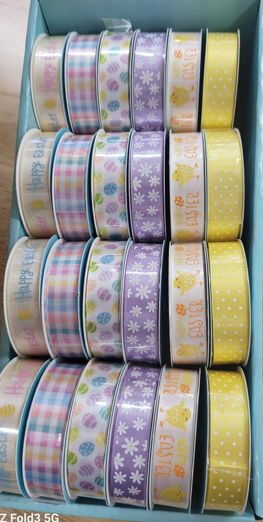 Easter Satin Ribbon – Sold Individually - 2m Roll