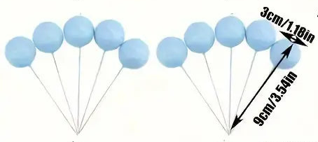 Baby blue ball cake decorations assorted sizes wired set