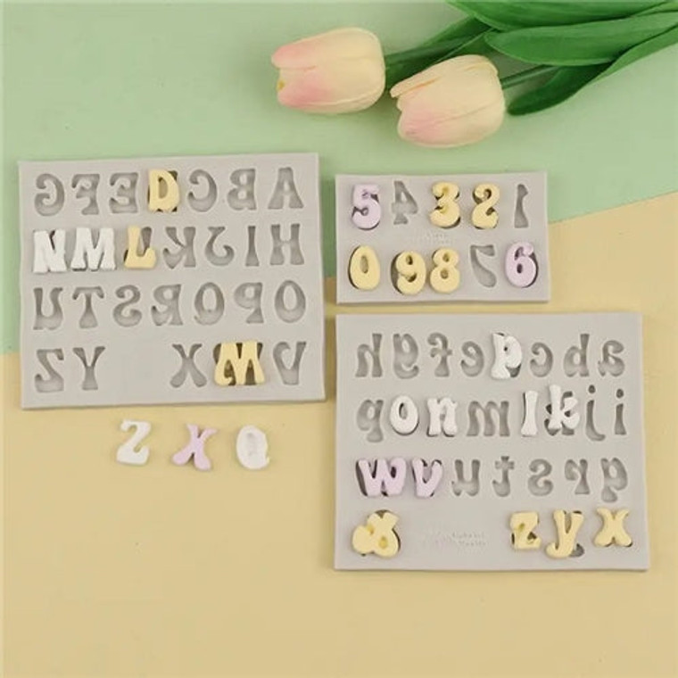 Alphabet & Number Silicone Moulds Set of 3