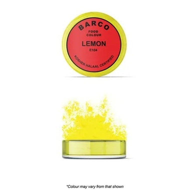Barco Lemon Edible Dust 10ml. Use dry or paint on