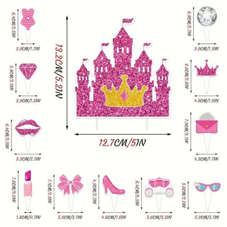 Princess Theme Cake Toppers. Food safe card