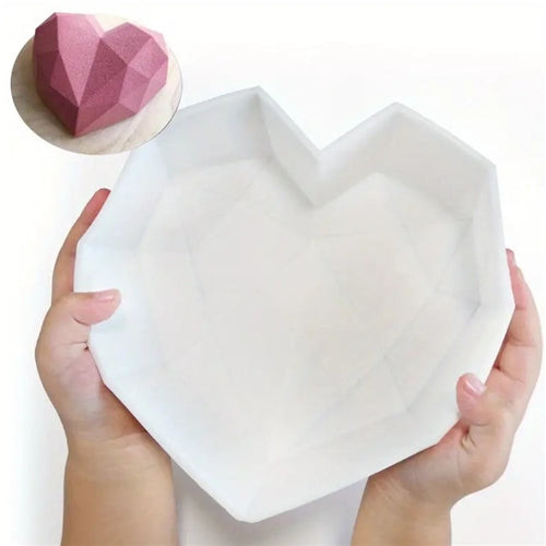 Large Geometric Heart Chocolate Mould - Silicone