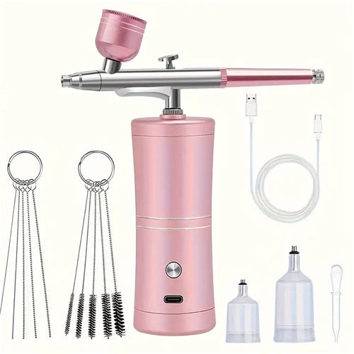 Mini rechargeable cake airbrush kit with portable compressor and accessories