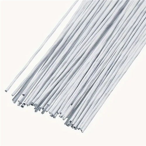 White paper wrapped 18 gauge florist wire pack of 10