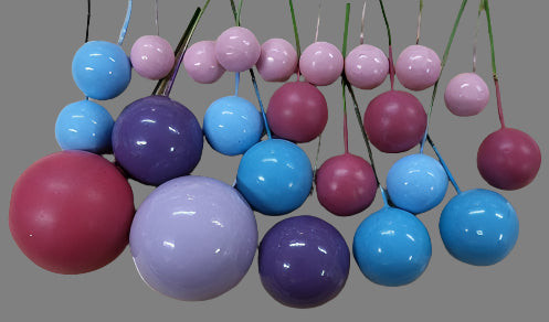 Mermaid colour ball cake decorations approx 20 piece set in teal purple and aqua