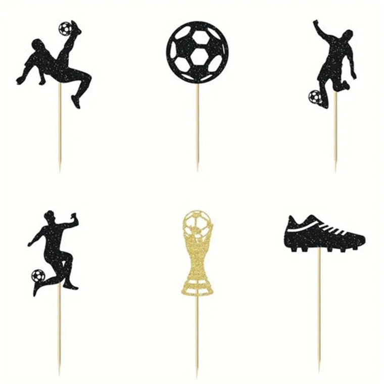 Soccer Theme Cupcake Picks x12
