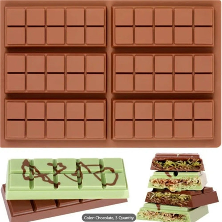 Silicone Chocolate Bar Mould. 6 Cavity Mould