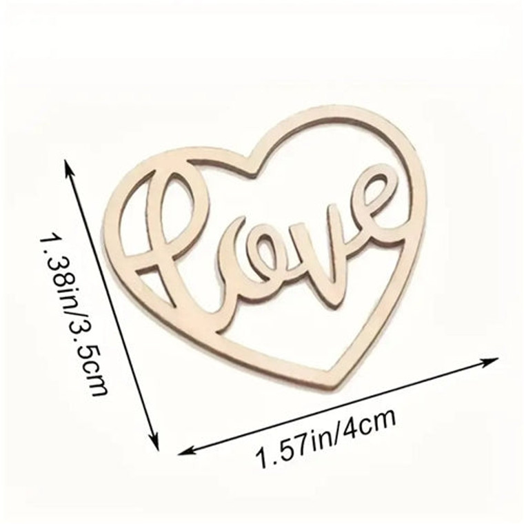 Rustic Wooden Love Cake Charm x2. Perfect for cupcakes