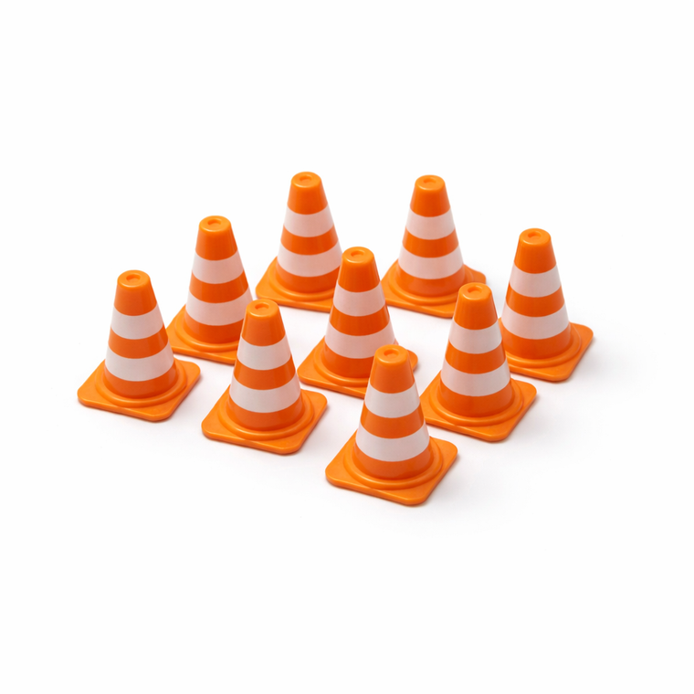 Miniature Road Cones Cake Decorations