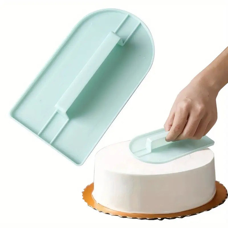 Fondant smoother cake decorating tool used to smooth fondant on a celebration cake