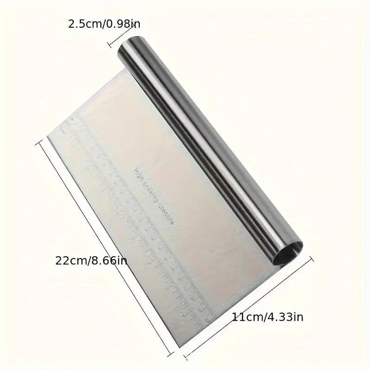 8 Inch Stainless Buttercream Scraper With Handle - Heavy Duty-260