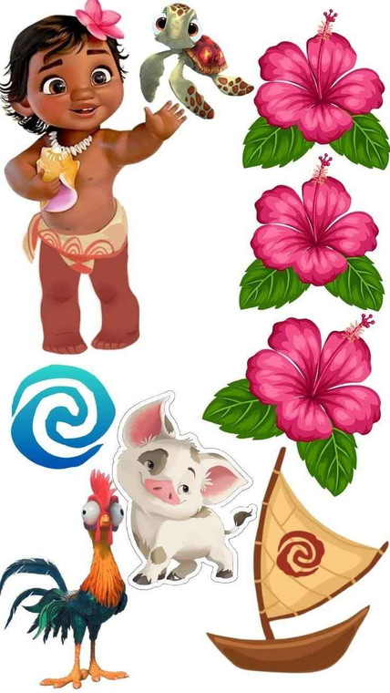 Moana edible cake image