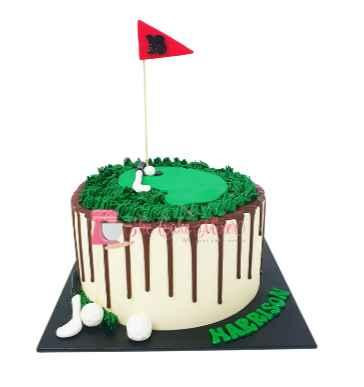Golf Theme Drip Cake - The Cake Mixer