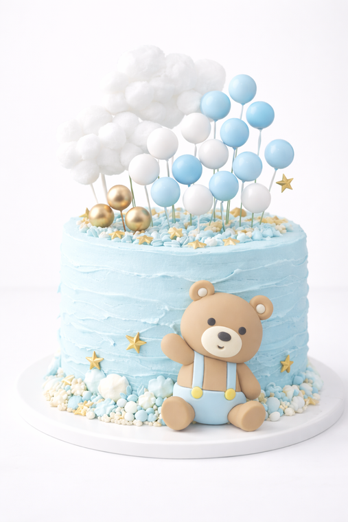 Teddy Bear Ball Cake Decorations Set