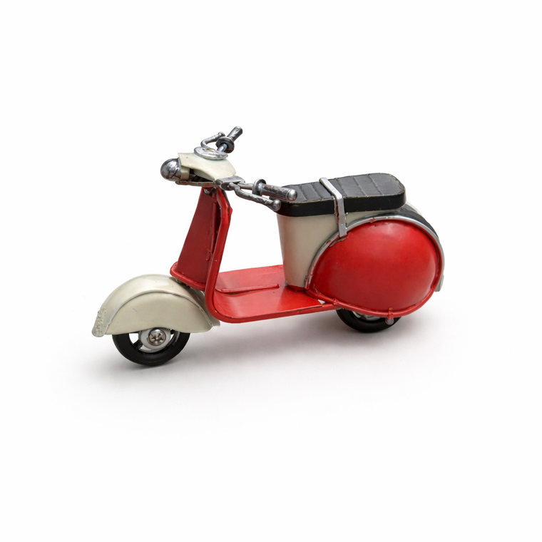 Vintage Scooter Cake Topper – Retro Red & Cream Motorbike Decoration