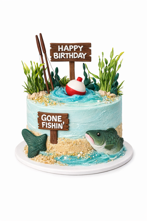 Gone Fishing Birthday Create the Look Cake Kit
