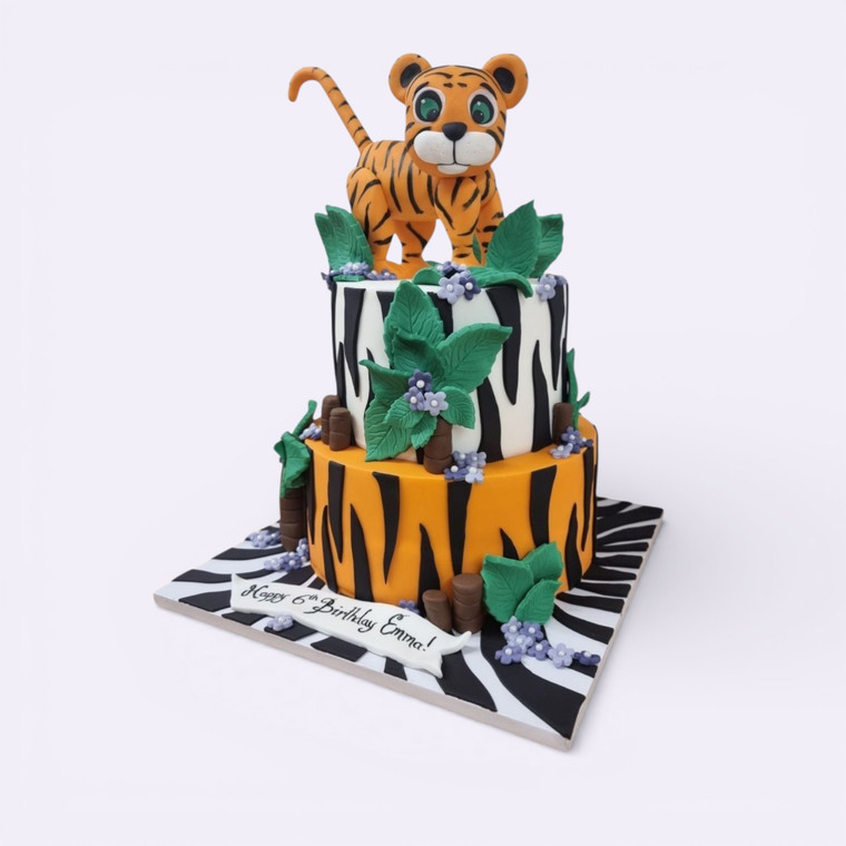 Jungle Tiger Birthday Cake