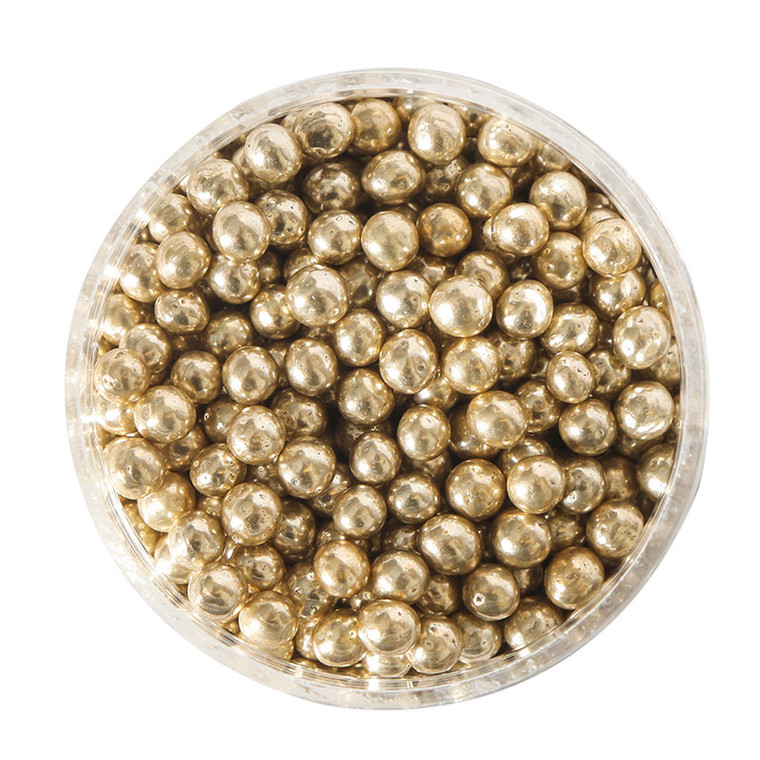 4mm vintage gold round cachous 30gm edible cake decorating pearls