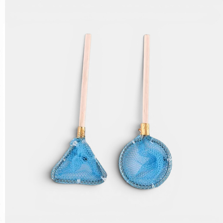 Mini fishing net cake decoration with handle, fishing themed cake accessory for birthday and retirement cakes
