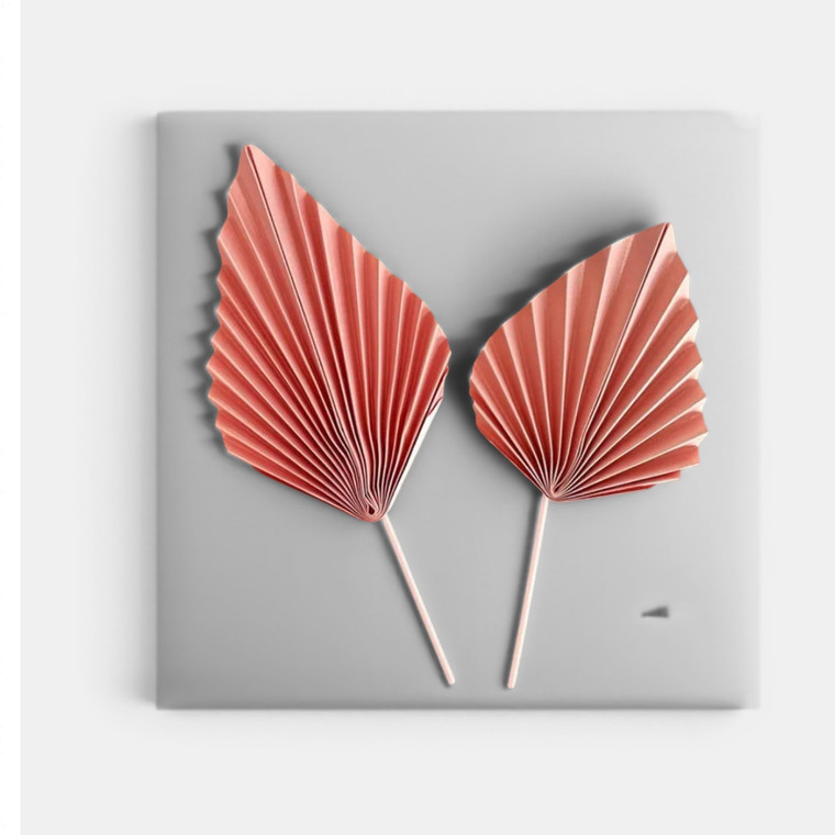 Baby pink pleated palm leaf cake toppers for birthday, baby shower and pastel celebration cakes