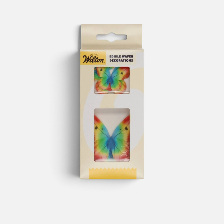 Wilton Rainbow Butterfly Edible Wafer Decorations for cakes and cupcakes