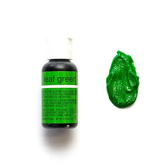 Chefmaster Liqua-Gel Leaf Green Food Colour 20g concentrated edible colouring for buttercream, fondant, royal icing and cake decorating.