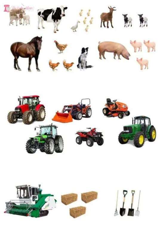 Stand Up Farm Scene Edible Premium Wafer Paper Cake Topper