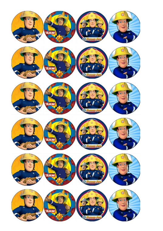 Fireman Sam Cupcake Toppers x12