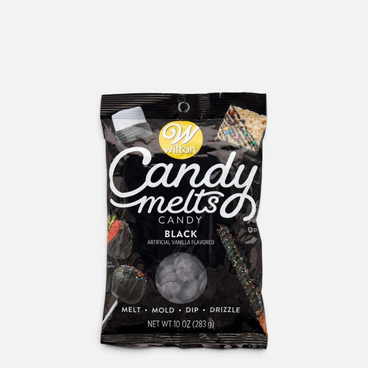 Wilton Black Candy Melts 283g vanilla flavoured melting wafers for dipping moulding and cake pops